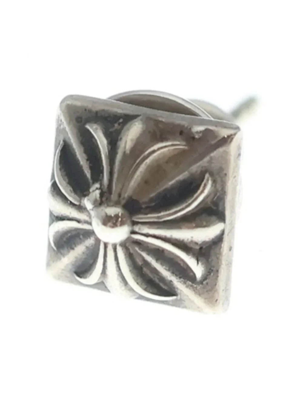 Chrome Hearts Pyramid Plus Stud Earrings 925 14k Silver
